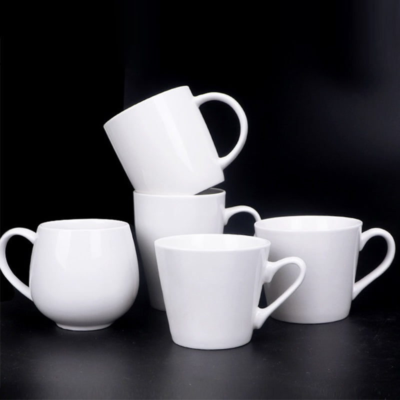 MS WGO Tea Cups Simple White Ceramic Tea Cup Household Water Cup