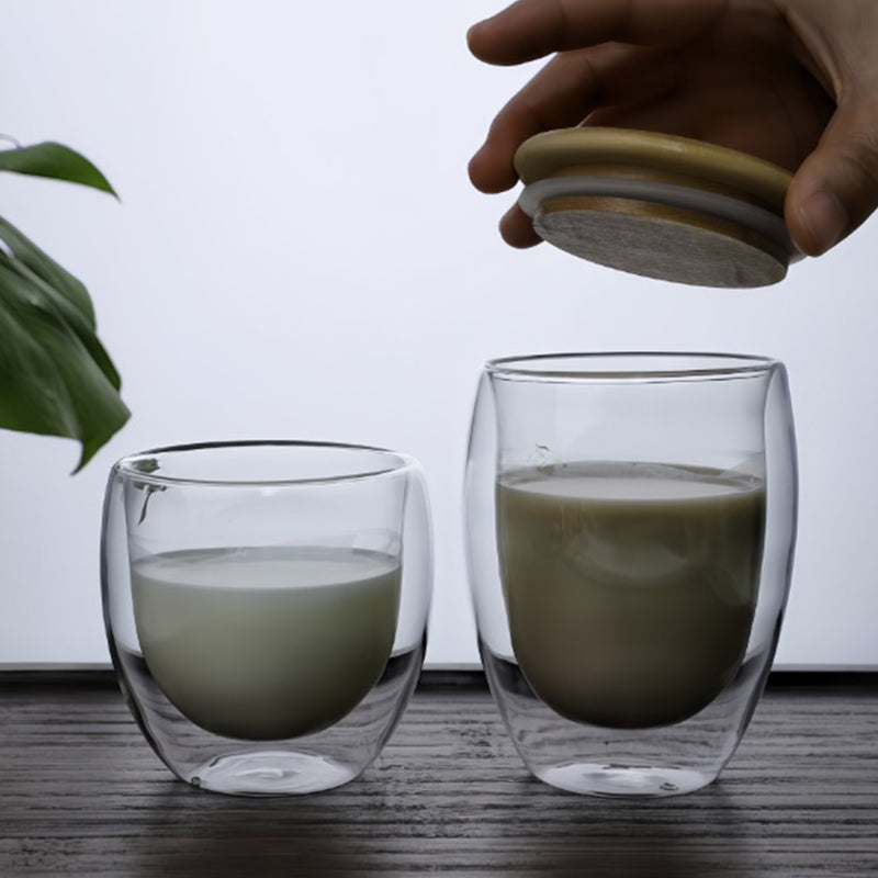MS WGO Glass Mugs Household Double-layer Cup Transparent Heat-resistant Glass Cup