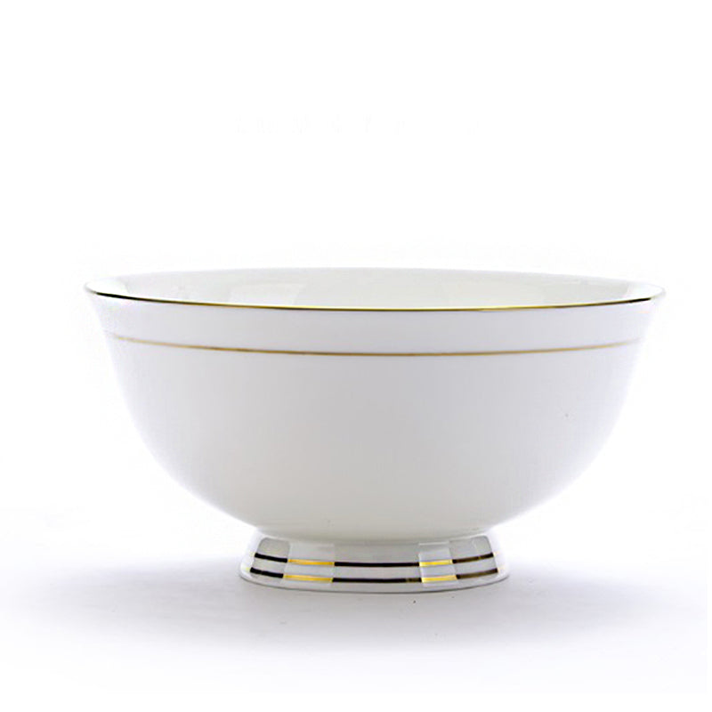 MS WGO Tableware Bowls and Plates Household Gold Edged Bone Bowl and Dish set