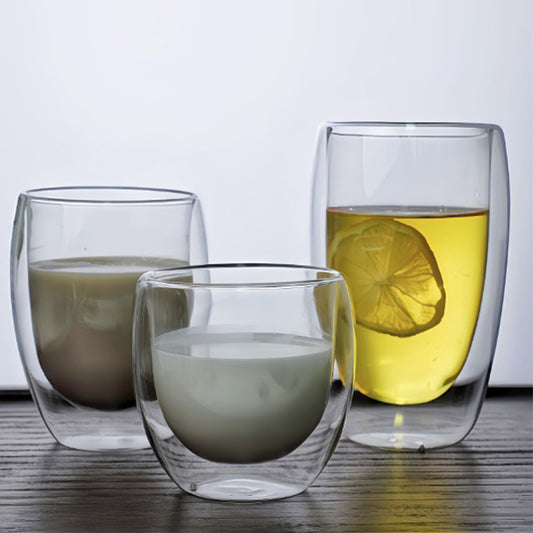 MS WGO  Glass Mugs Household Double-layer Cup Transparent Heat-resistant Glass Cup