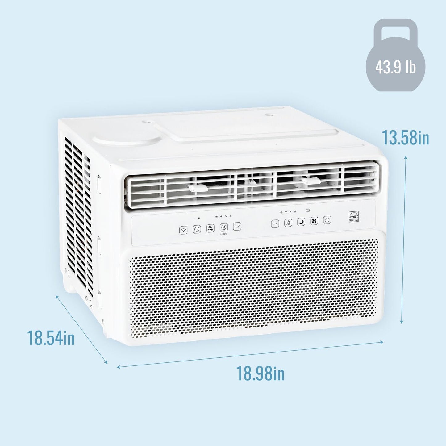 MS WGO Window Mounted Inverter Air Conditioner, High Efficiency Operation and Remote, Window AC Unit for Apartment, Living Room, Bathroom, Small/Medium Rooms up to 350-Sq. Ft.