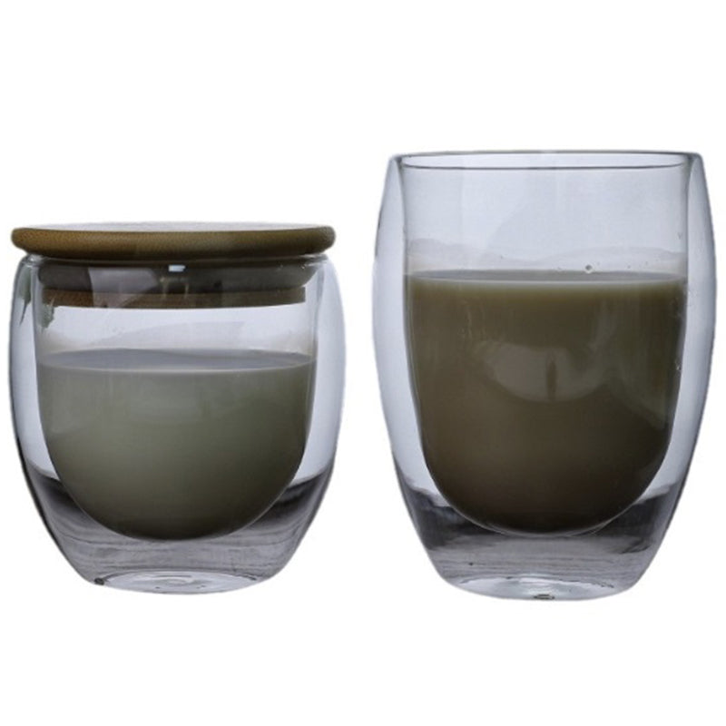 MS WGO  Glass Mugs Household Double-layer Cup Transparent Heat-resistant Glass Cup